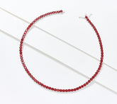 Affinity Gems Red Garnet Tennis Necklace Sterling Silver, 18"